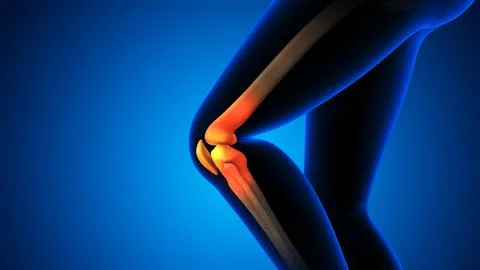 Pain in the knee joint Illustration