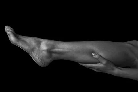 Pain in the leg Stock Photos