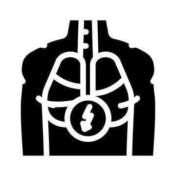 Pain in lungs glyph icon vector illustration Stock Illustration