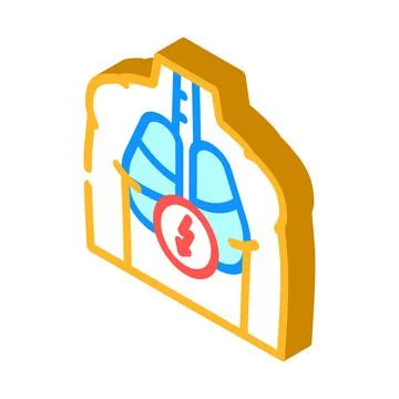 Pain in lungs isometric icon vector illustration Illustrazione stock
