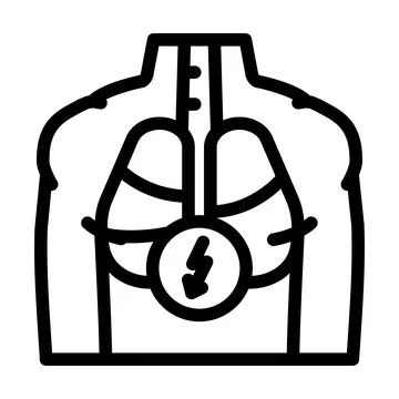 Pain in lungs line icon vector illustration 스톡 일러스트