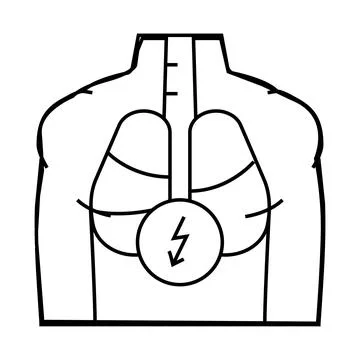 Pain in lungs line icon vector illustration Stock Illustration