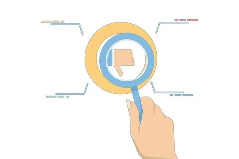 Pain point analysis concept, analyzing negative feedback to see value. 스톡 일러스트
