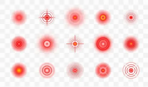 Pain points of red circle targets and radial spots Stock Illustration