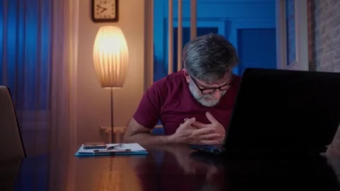 Pain, possible heart attack. Stock Footage 270179456