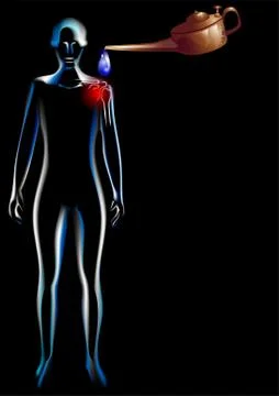 Pain in the shoulder Stock Illustration