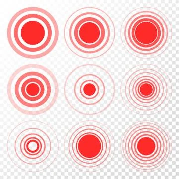Pain Target Vector. Red Ring From Thin To Thick. Isolated Illustration Stock Illustration