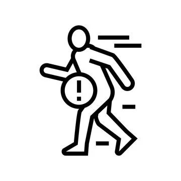 Pain when fast walking line icon vector illustration イラスト素材