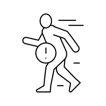 Pain when fast walking line icon vector illustration 库存插图