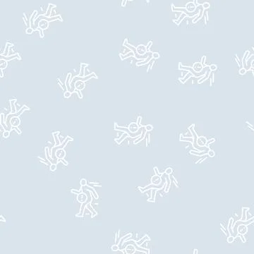 Pain when fast walking line seamless pattern Stock Illustration