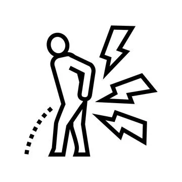 Pain when urinating line icon vector illustration イラスト素材