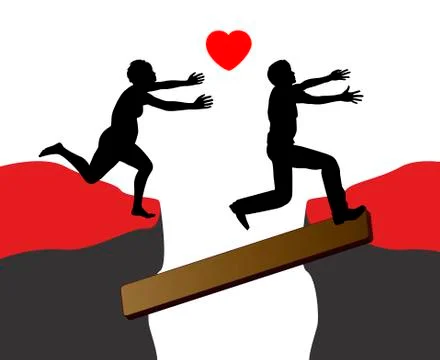Painful breakup of relationship Illustrazione stock