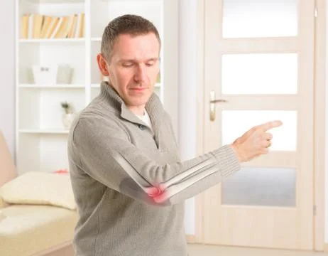 Painful elbow Illustrazione stock