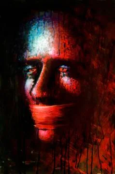 Painful face Illustrazione stock