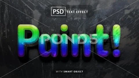 Paint 3d text effect editable PSD Template
