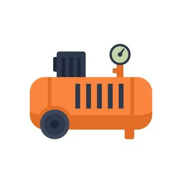 Paint air compressor icon flat isolated vector Stock Illustration