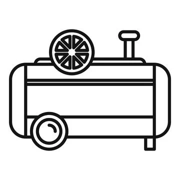 Paint air compressor icon, outline style Stock Illustration