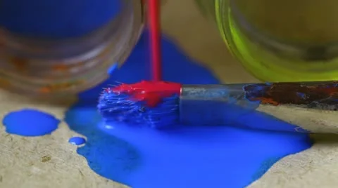 Paint and brushes Stock Footage 10958460