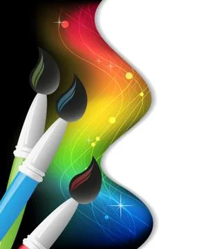 Paint and brushes Stock Illustration