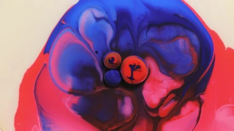 Paint and milk Stock Footage 134704716