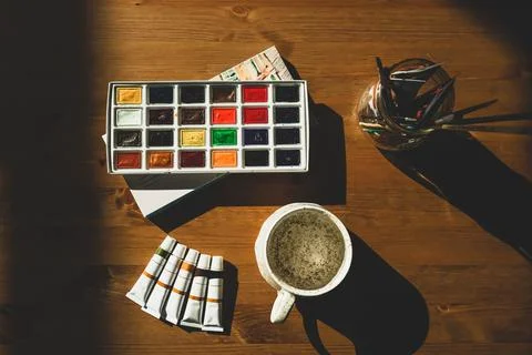 Paint and mug Stock Photos