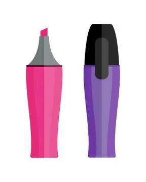 Paint and writing tools marker flat style colored stationery equipment drawing Stock Illustration