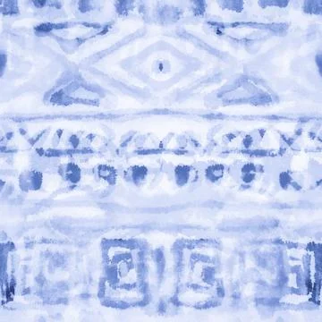 Paint Aquarel Spots Texture. Indigo Denim Vintage Stock Illustration