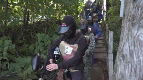 Paint ball - game Stock Footage 217378858
