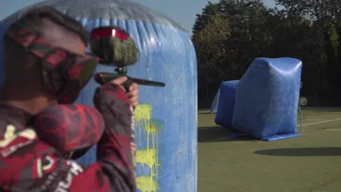 Paint ball - game Stock Footage 217378917