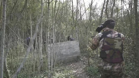 Paint ball - game Stock Footage 217378918