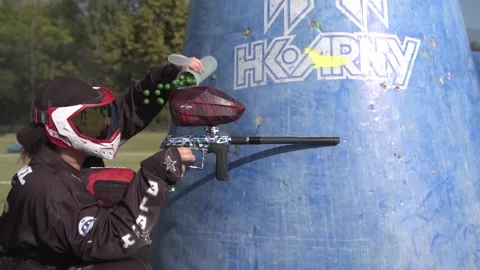 Paint ball - game - slow motion Stock Footage 217378828