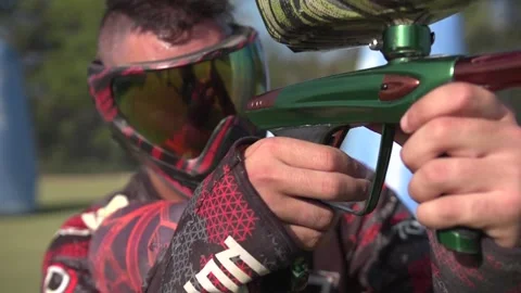 Paint ball - game - slow motion Stock Footage 217378831