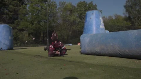 Paint ball - game - slow motion Stock Footage 217378836