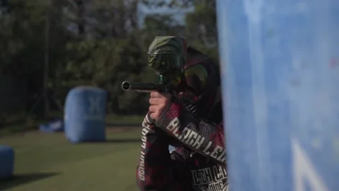 Paint ball - game - slow motion Stock Footage 217378863