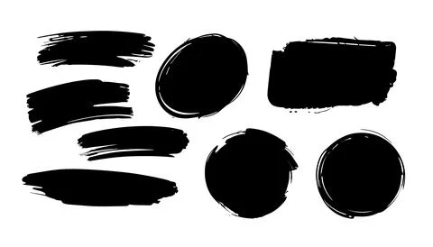 Paint black brush grunge rectangle texture. Sketch black brush box background Illustrazione stock