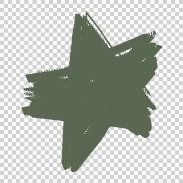Paint Black Star Shape Stroke grunge texture 78 brush Stock Illustration
