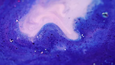 Paint blend foam texture blue white mixing bubbles Video stock 274450721