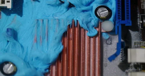 Paint blue splash rough art glitter smoke circuit Stock Footage 347630902