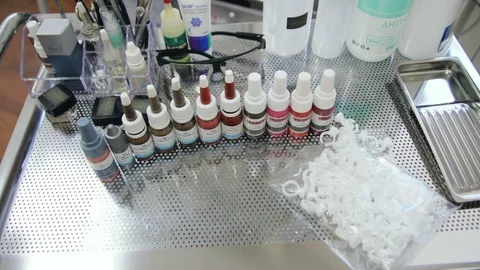 Paint bottles Stock Footage 128169101