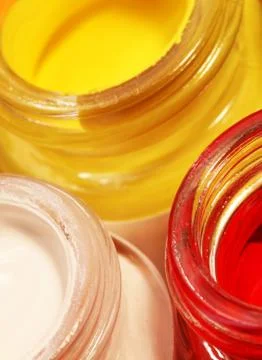 Paint bottles Stock Photos