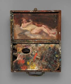 Paint box with nude study ca. 1871 Helena de Kay Helena de Kay is better kn.. Stock Photos