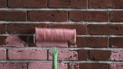 Paint a brick wall 스톡 동영상 112127799