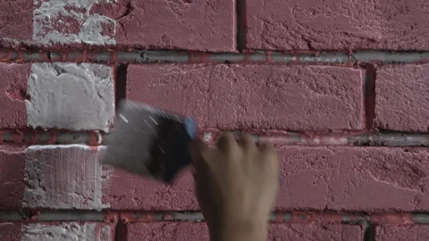 Paint a brick wall 스톡 동영상 112128441
