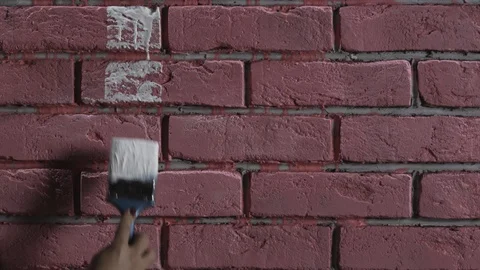 Paint a brick wall Stock-Footage 112128469