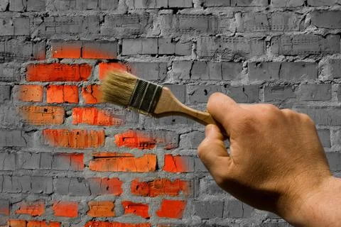 To paint brickwork Stock Photos