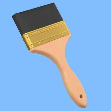 Paint bristle brush for repair work and construction on blue background. Stock Illustration
