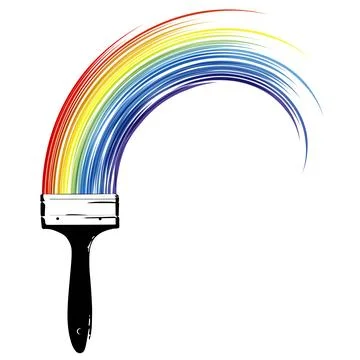 Paint brush and paint strokes Stock Illustration
