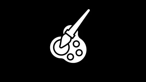 Paint brush and palette board icon animation. Back to school animated icon. Stock Footage 341630488
