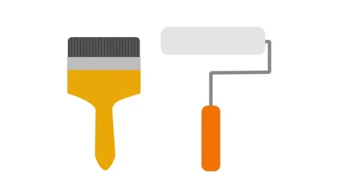 Paint Brush and Roller Animation Stock Footage 335667974
