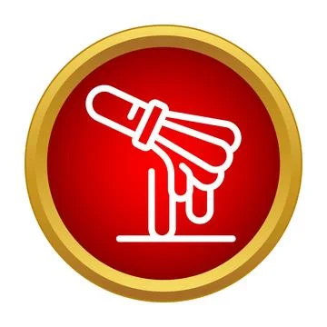 Paint brush applying red paint line icon Illustrazione stock